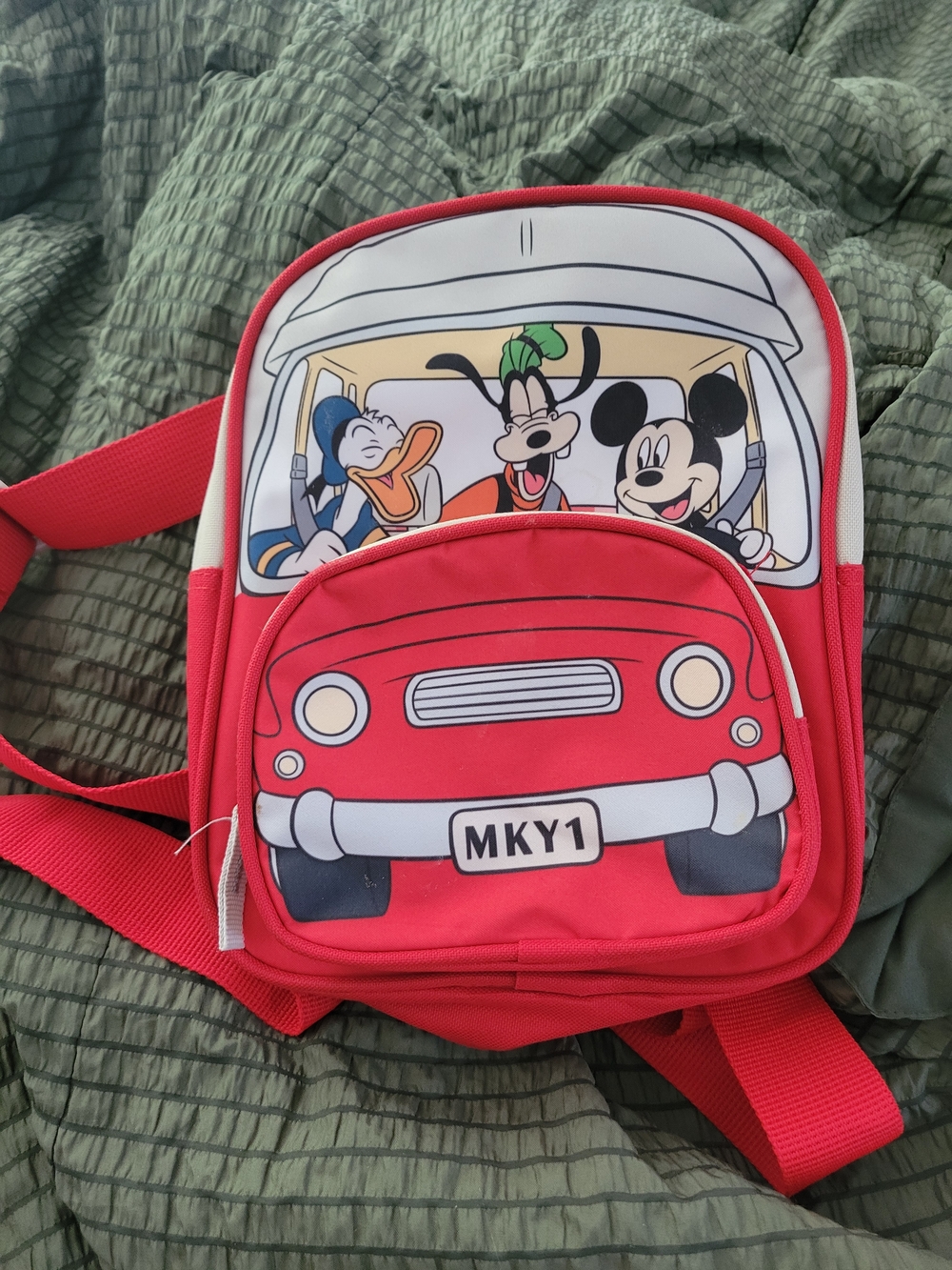 Disney Red Mickey Mouse Labeled Bag Interior
